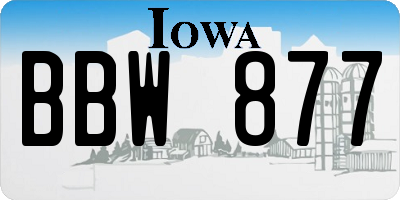IA license plate BBW877