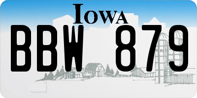 IA license plate BBW879