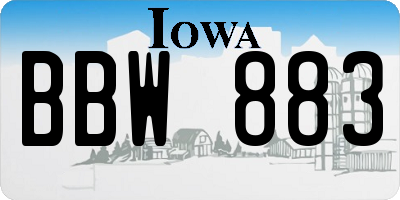 IA license plate BBW883