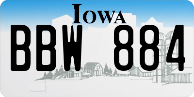 IA license plate BBW884