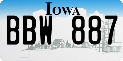 IA license plate BBW887