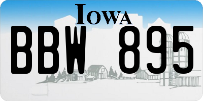 IA license plate BBW895