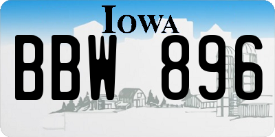 IA license plate BBW896