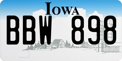 IA license plate BBW898