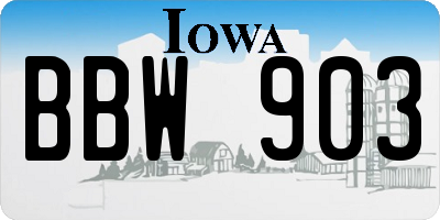 IA license plate BBW903