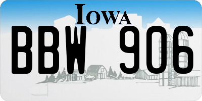 IA license plate BBW906