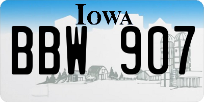 IA license plate BBW907