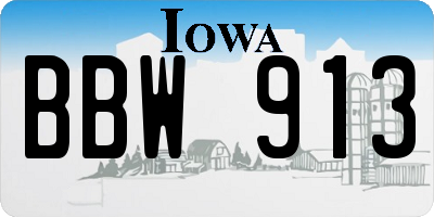 IA license plate BBW913