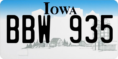 IA license plate BBW935