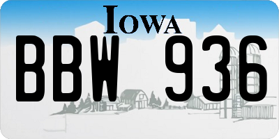 IA license plate BBW936