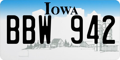 IA license plate BBW942