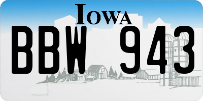 IA license plate BBW943
