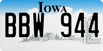 IA license plate BBW944