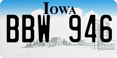 IA license plate BBW946
