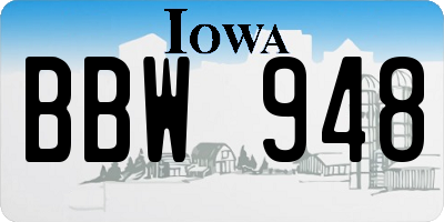 IA license plate BBW948