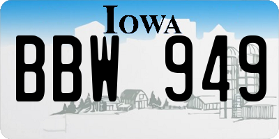 IA license plate BBW949