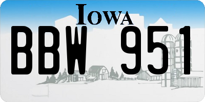 IA license plate BBW951