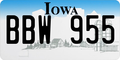 IA license plate BBW955