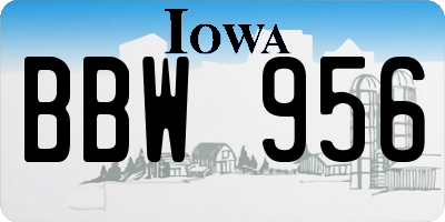 IA license plate BBW956