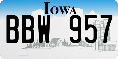IA license plate BBW957