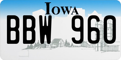 IA license plate BBW960