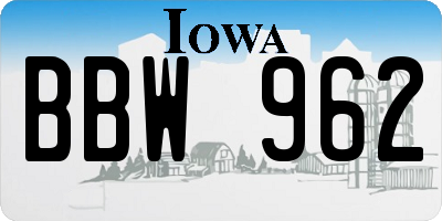 IA license plate BBW962