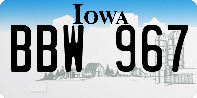 IA license plate BBW967