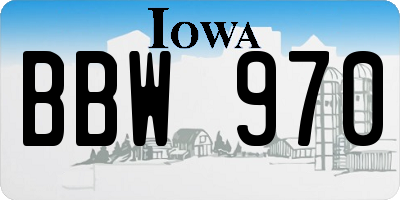 IA license plate BBW970