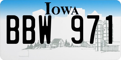 IA license plate BBW971