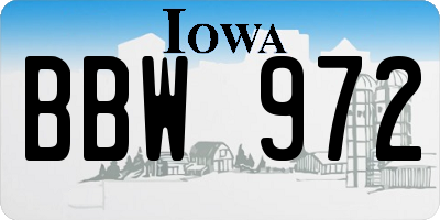 IA license plate BBW972
