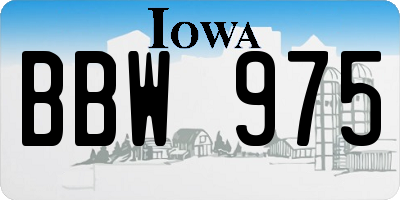 IA license plate BBW975