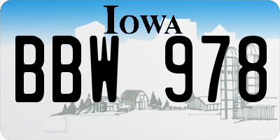 IA license plate BBW978