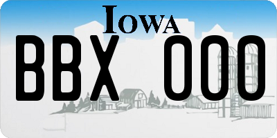 IA license plate BBX000