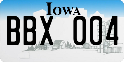 IA license plate BBX004