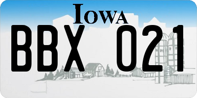 IA license plate BBX021