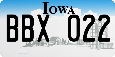 IA license plate BBX022
