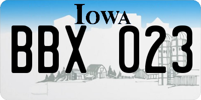 IA license plate BBX023