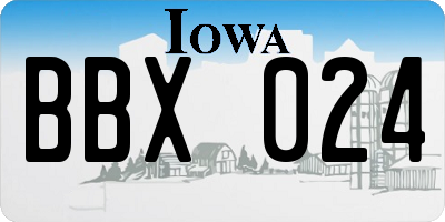 IA license plate BBX024