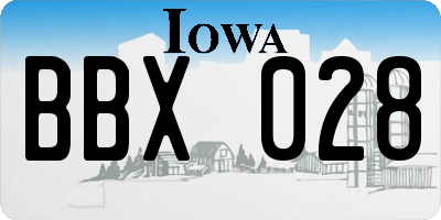 IA license plate BBX028