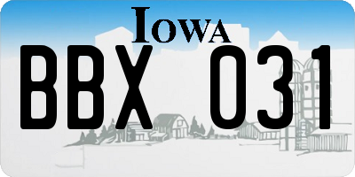 IA license plate BBX031