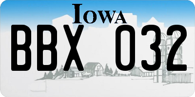 IA license plate BBX032