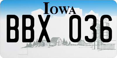 IA license plate BBX036