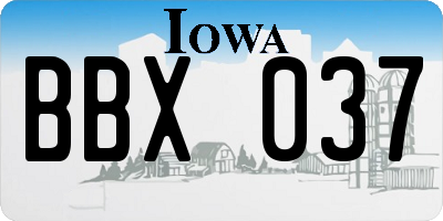 IA license plate BBX037