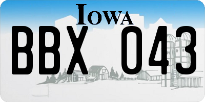 IA license plate BBX043