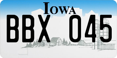 IA license plate BBX045