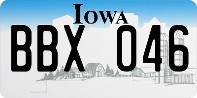 IA license plate BBX046