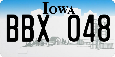 IA license plate BBX048