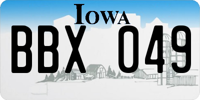 IA license plate BBX049