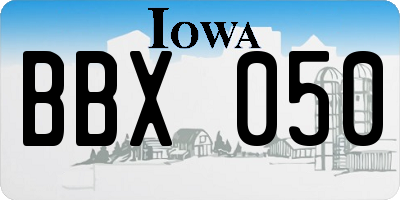 IA license plate BBX050