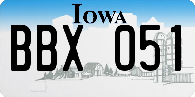 IA license plate BBX051